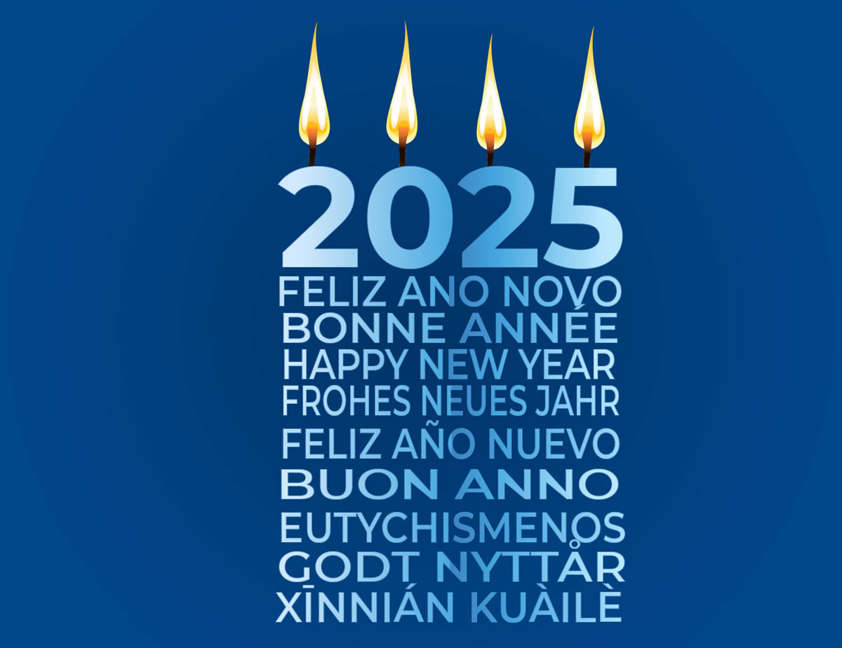 Imagem com bolo para celebrações 2025 com velas